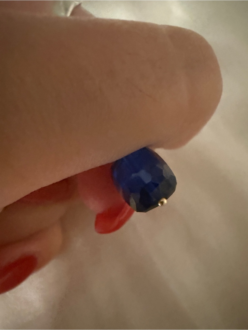 James Avery blue sapphire faceted bead gold - Picture 3 of 3